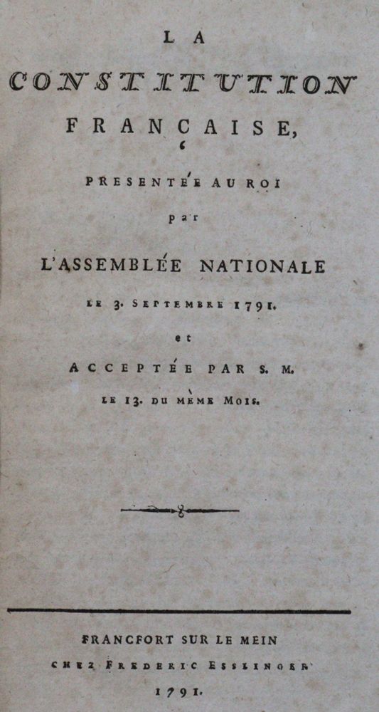 Große Abbildung Nr.1: 120-1289 Constitution Francaise, La,: (Frankreich, Revolution)