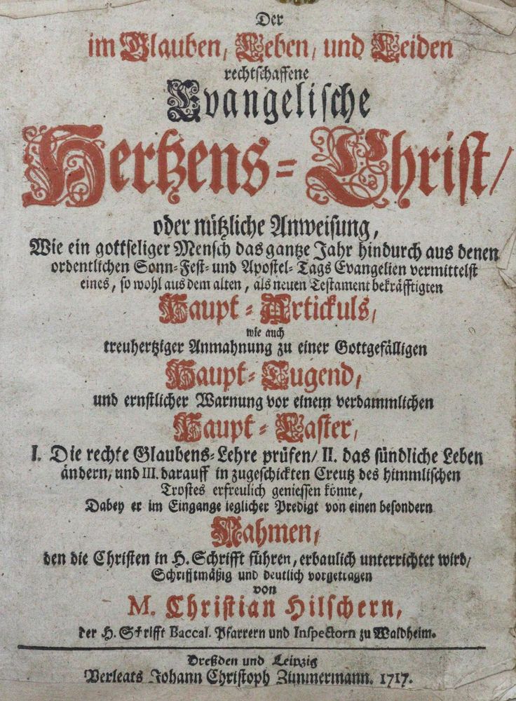 Große Abbildung Nr.1: 120-129 Hilscher,C.: (Alte Drucke, Handschriften und Theologie)