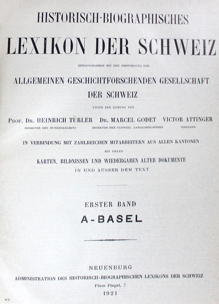 Große Abbildung Nr.1: 120-1335 Türler,H. u.a.: (Schweiz, Lexika - Wörterbücher - Sprachwissenschaften)