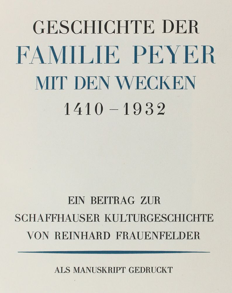 Große Abbildung Nr.1: 120-1338 Frauenfelder,R.: (Schweiz, Peyer)