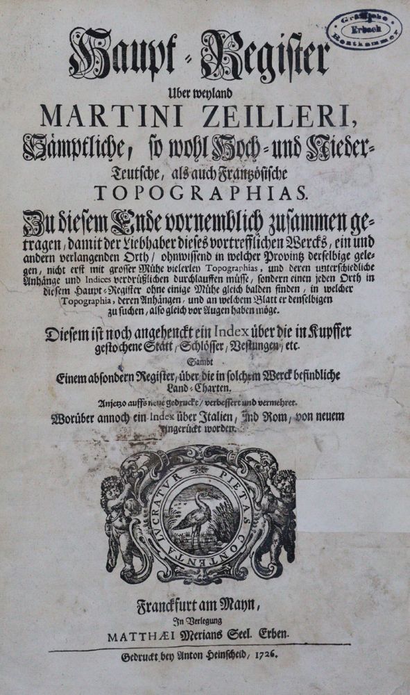 Große Abbildung Nr.1: 120-1373 Zeiller,M.: (Verschiedene Länder - Varia, Merian)