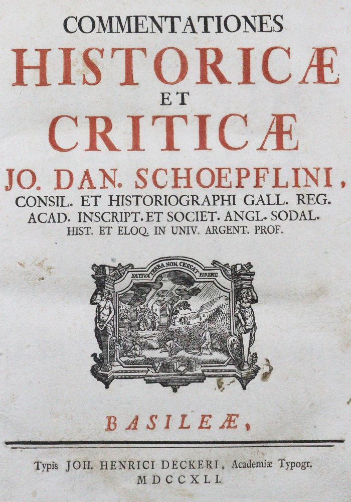Große Abbildung Nr.1: 120-1392 Schoepflin,J.D.: (Verschiedene Länder - Geschichte)