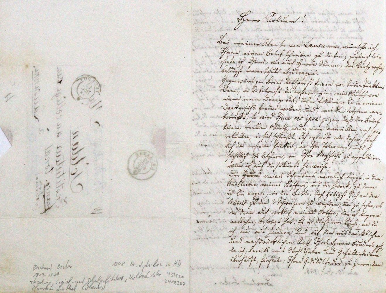 Große Abbildung Nr.2: 120-1404 Becker, Bernhard,: (Autographen)