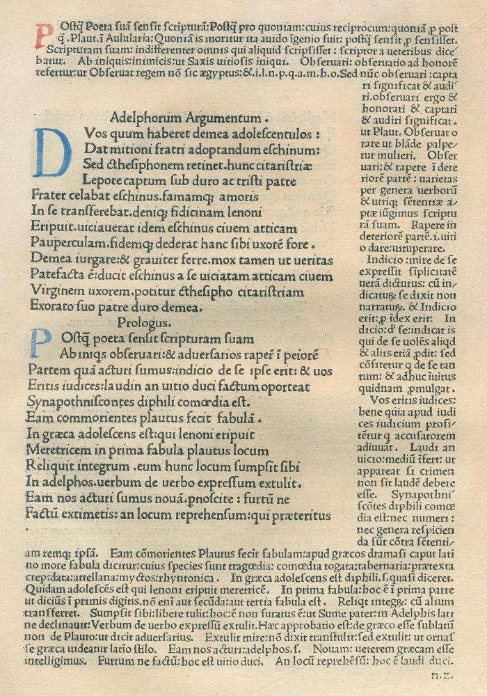 Große Abbildung Nr.2: 120-142 Terentius,A.P.: (Inkunabeln)