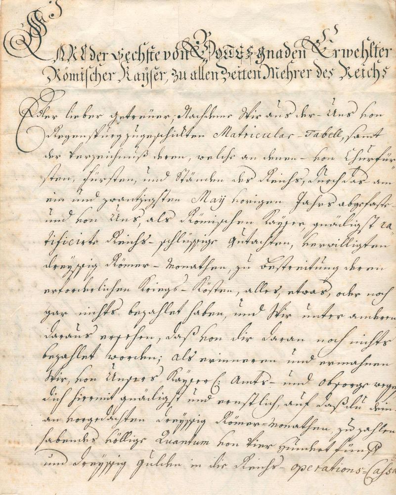 Große Abbildung Nr.2: 120-1424 Karl VI.,: (Autographen)