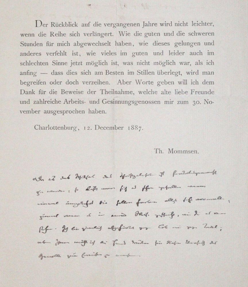 Große Abbildung Nr.1: 120-1435 Mommsen, Theodor,: (Autographen)