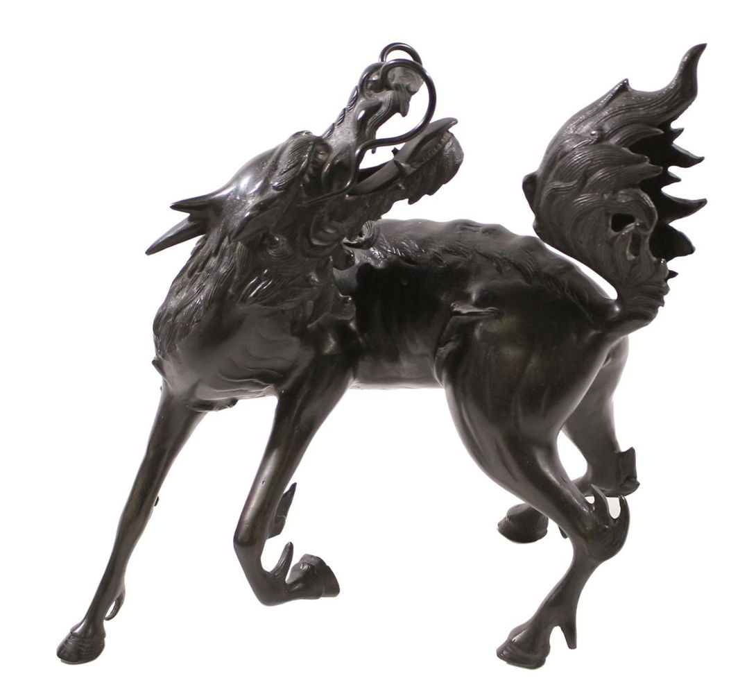 Große Abbildung Nr.1: 120-1579 Bronze des Longma Drachenpferd: (Asiatika)