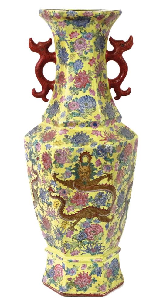 Große Abbildung Nr.1: 120-1588 China Vase mit Mingdrachen.: (Asiatika)