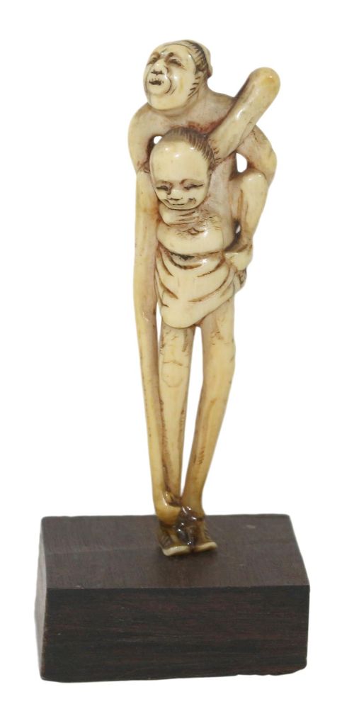 Große Abbildung Nr.1: 120-1609 Ashinaga u. Tenaga: (Asiatika, Netsuke)