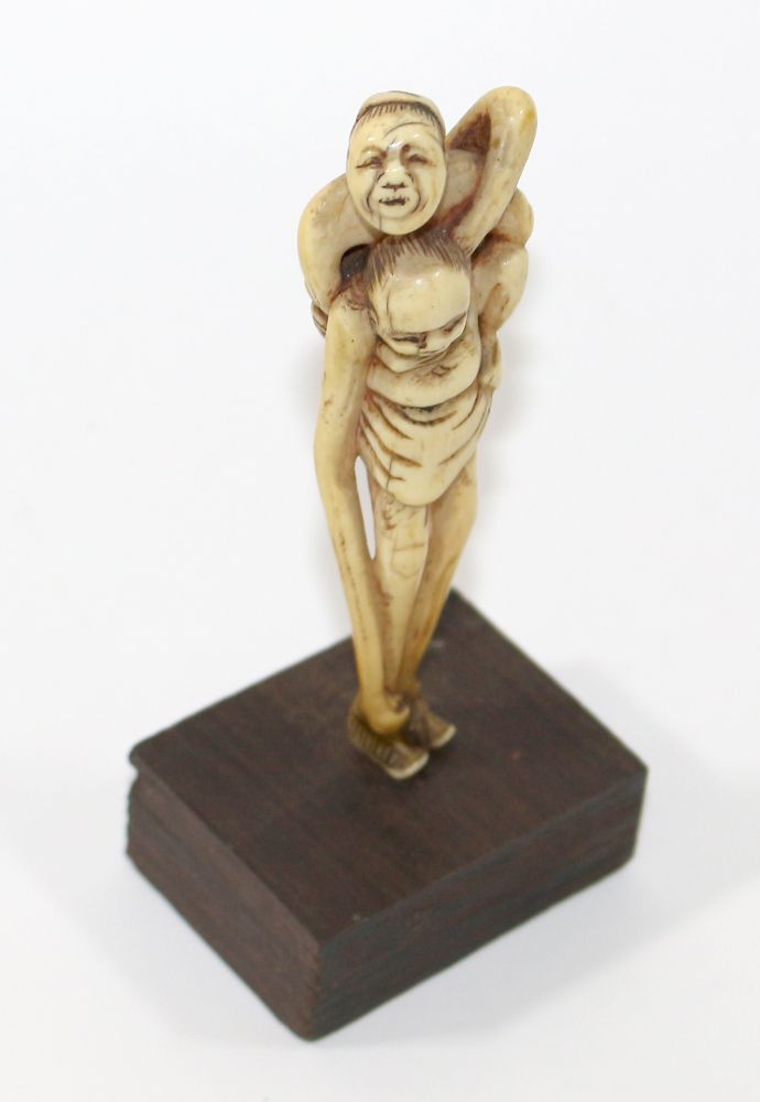 Große Abbildung Nr.2: 120-1609 Ashinaga u. Tenaga: (Asiatika, Netsuke)