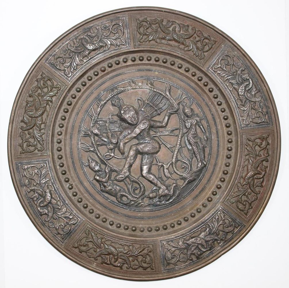 Große Abbildung Nr.1: 120-1627 Reliefteller mit Shiva.: (Asiatika)