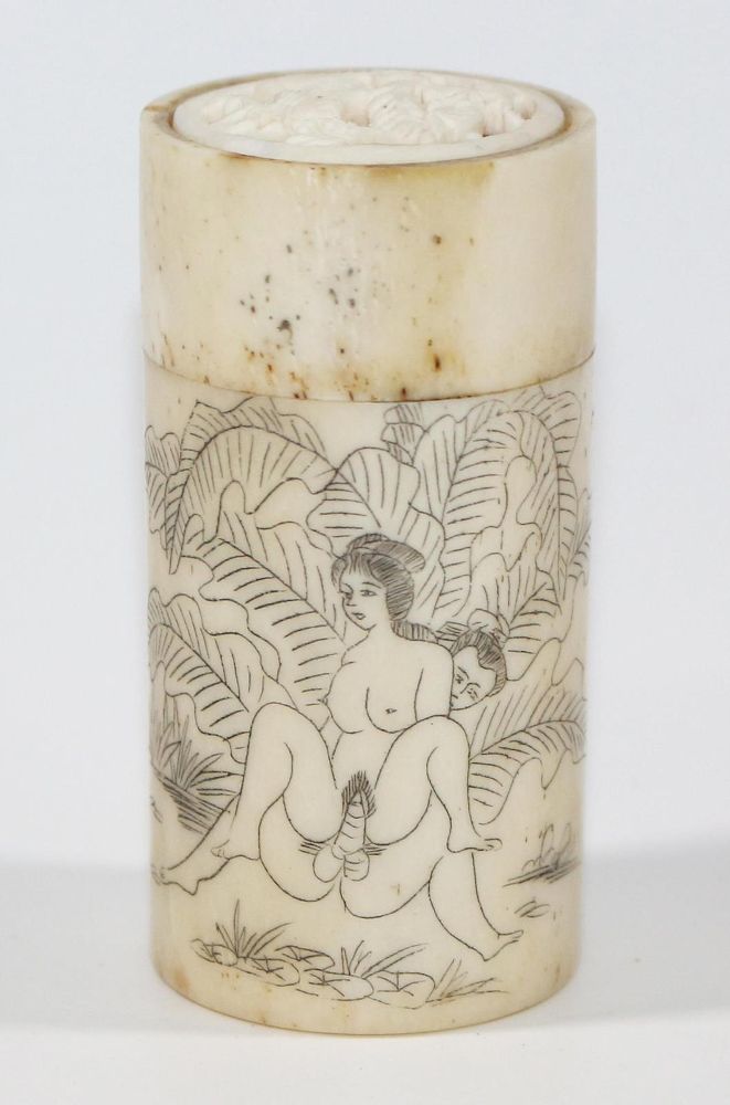 Große Abbildung Nr.1: 120-1631 Shunga, erotische Dose,: (Asiatika)
