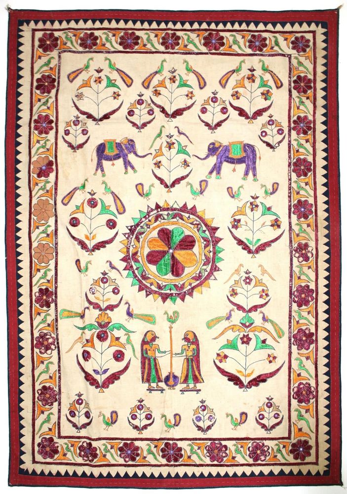 Große Abbildung Nr.1: 120-1641 Rajasthan Indien Wandbehänge.: (Asiatika, Stoffe)