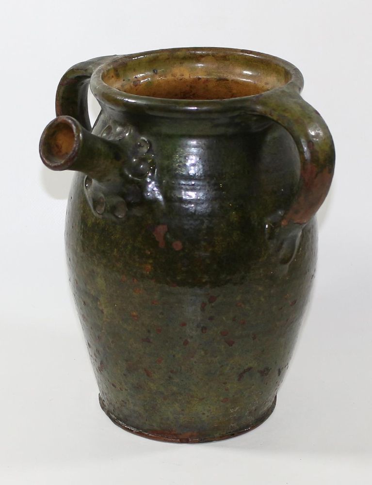 Große Abbildung Nr.5: 120-1705 Walzenkrug u. Essigkrug: (Porzellan u. Keramik, Fayencen)