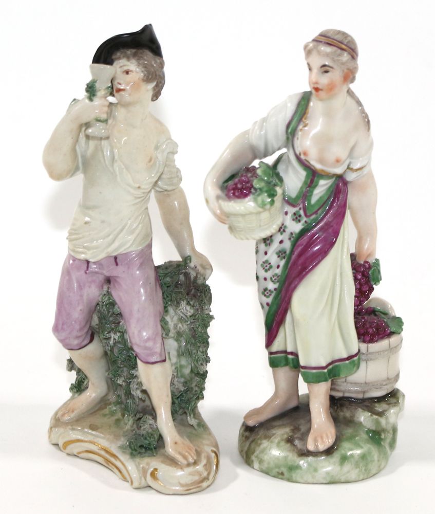 Große Abbildung Nr.2: 120-1719 Winzer u. Winzerin Ludwigsburg 18.Jh.: (Porzellan u. Keramik)
