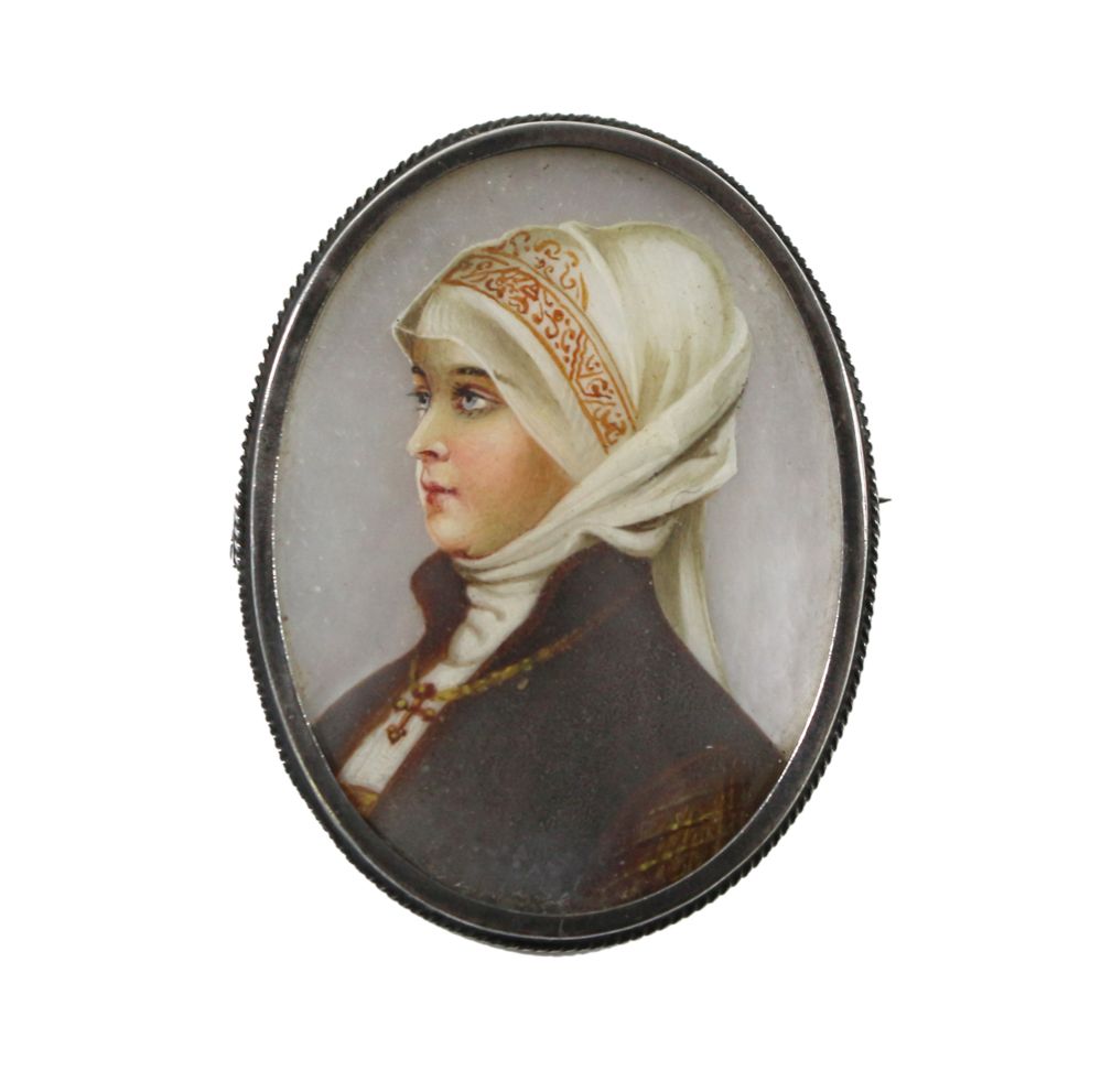 Große Abbildung Nr.1: 120-1727 Miniatur auf Perlmutt.: (Schmuck, Anhänger)