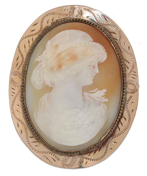 Große Abbildung Nr.1: 120-1737 Muschelgemme: (Schmuck, Broschen)