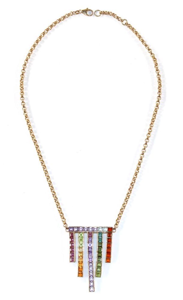 Große Abbildung Nr.2: 120-1741 585 GG Collier im Art Deco.: (Schmuck, Colliers)