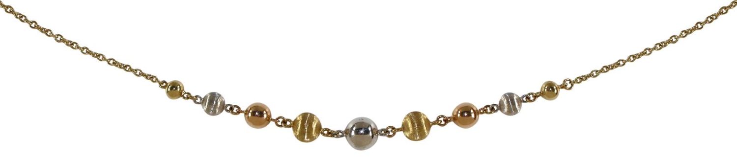 Große Abbildung Nr.1: 120-1757 Kugelcollier Tricolor: (Schmuck, DRC Pforzheim)