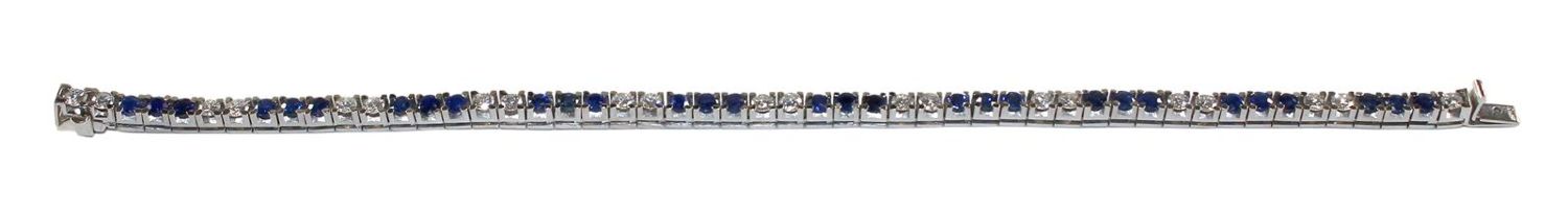 Große Abbildung Nr.1: 120-1760 Riviereband Saphir u. Brillant.: (Schmuck, DRC Pforzheim)