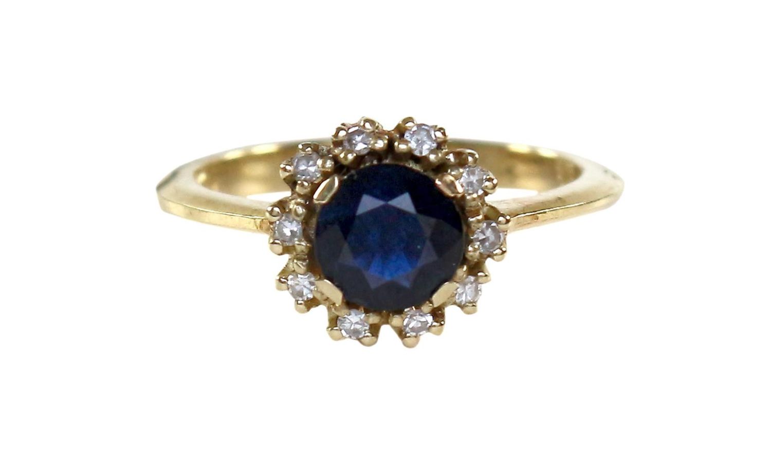 Große Abbildung Nr.1: 120-1761 Saphirring 585 GG.: (Schmuck, DRC Pforzheim)