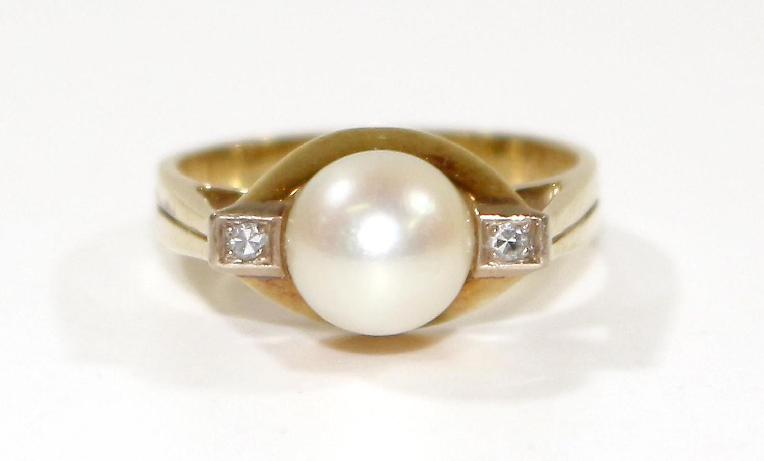 Große Abbildung Nr.1: 120-1779 Brillant-Perlenring.: (Schmuck, Ringe)
