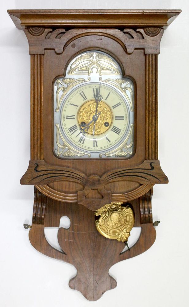 Große Abbildung Nr.1: 120-1833 Prächtige Jugendstil Junghans: (Uhren, Wanduhren)