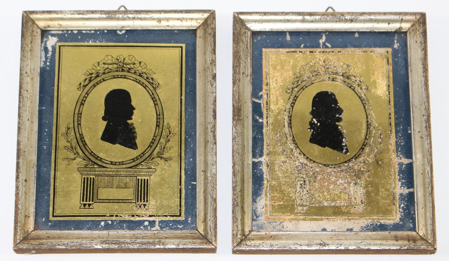 Große Abbildung Nr.1: 120-1838 Silhouetten.: (Volkskunst, Hinterglasbilder, Schenk von Stauffenberg)