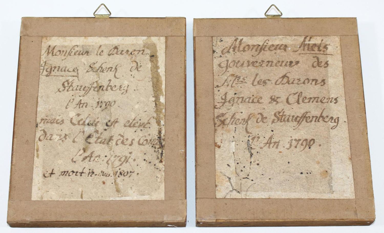 Große Abbildung Nr.2: 120-1838 Silhouetten.: (Volkskunst, Hinterglasbilder, Schenk von Stauffenberg)
