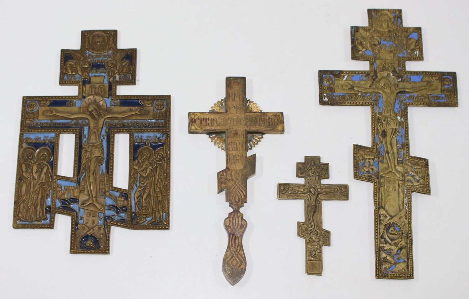 Große Abbildung Nr.1: 120-1851 Orthodoxe Bronzekreuze.: (Volkskunst, Ikonen)