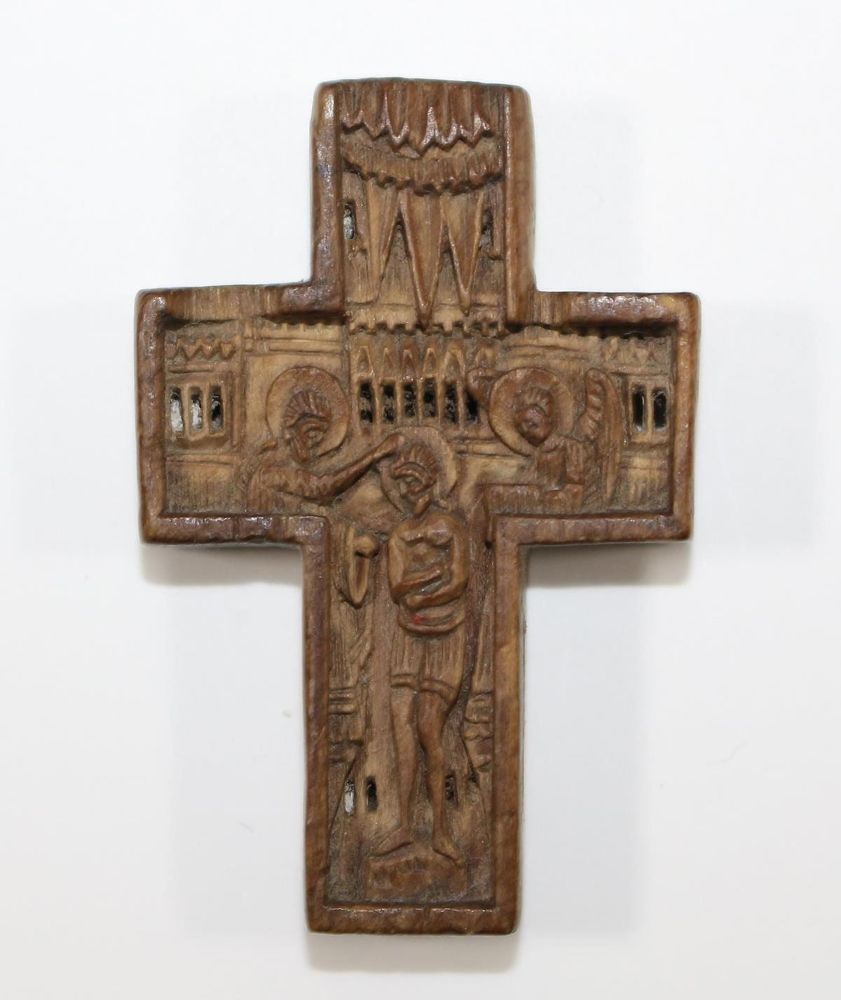 Große Abbildung Nr.2: 120-1861 Antikes Miniaturkreuz: (Volkskunst, Religiöse Volkskunst)