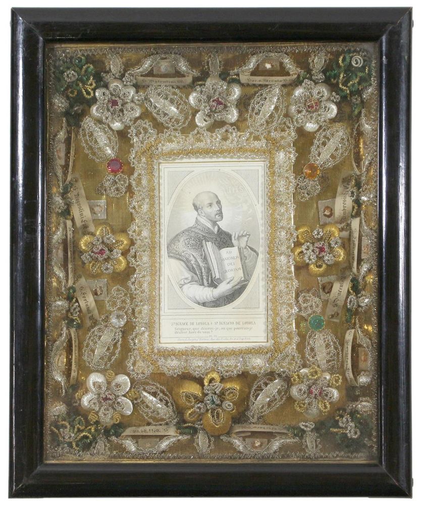 Große Abbildung Nr.1: 120-1880 Reliquiar im Schaurahmen.: (Volkskunst, Religiöse Volkskunst)
