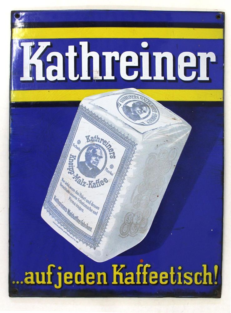 Große Abbildung Nr.1: 120-1907 Kathreiner auf jeden: (Werbung, Emailleschilder)