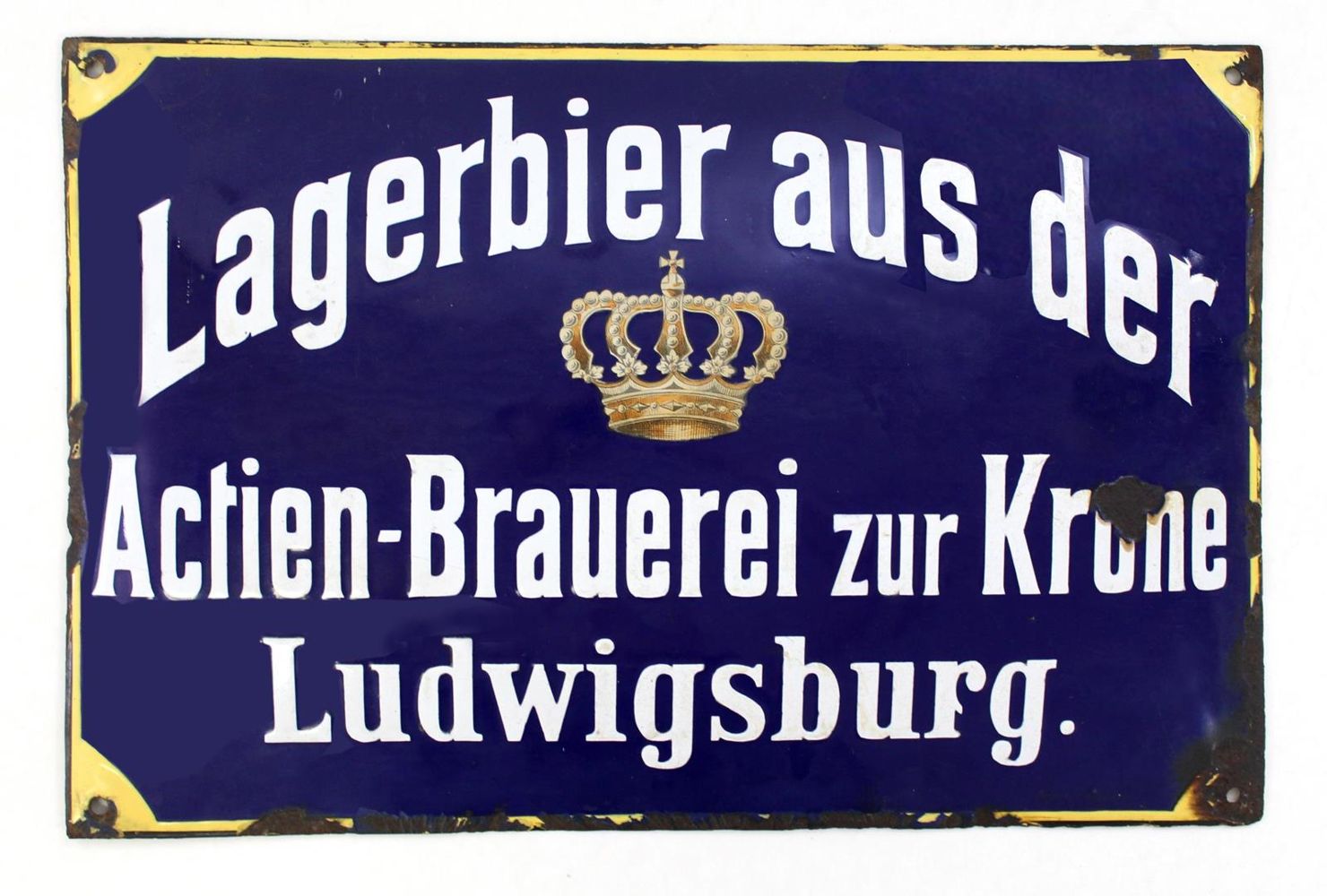 Große Abbildung Nr.1: 120-1911 Ludwigsburg Actien-Brauerei: (Werbung, Emailleschilder)