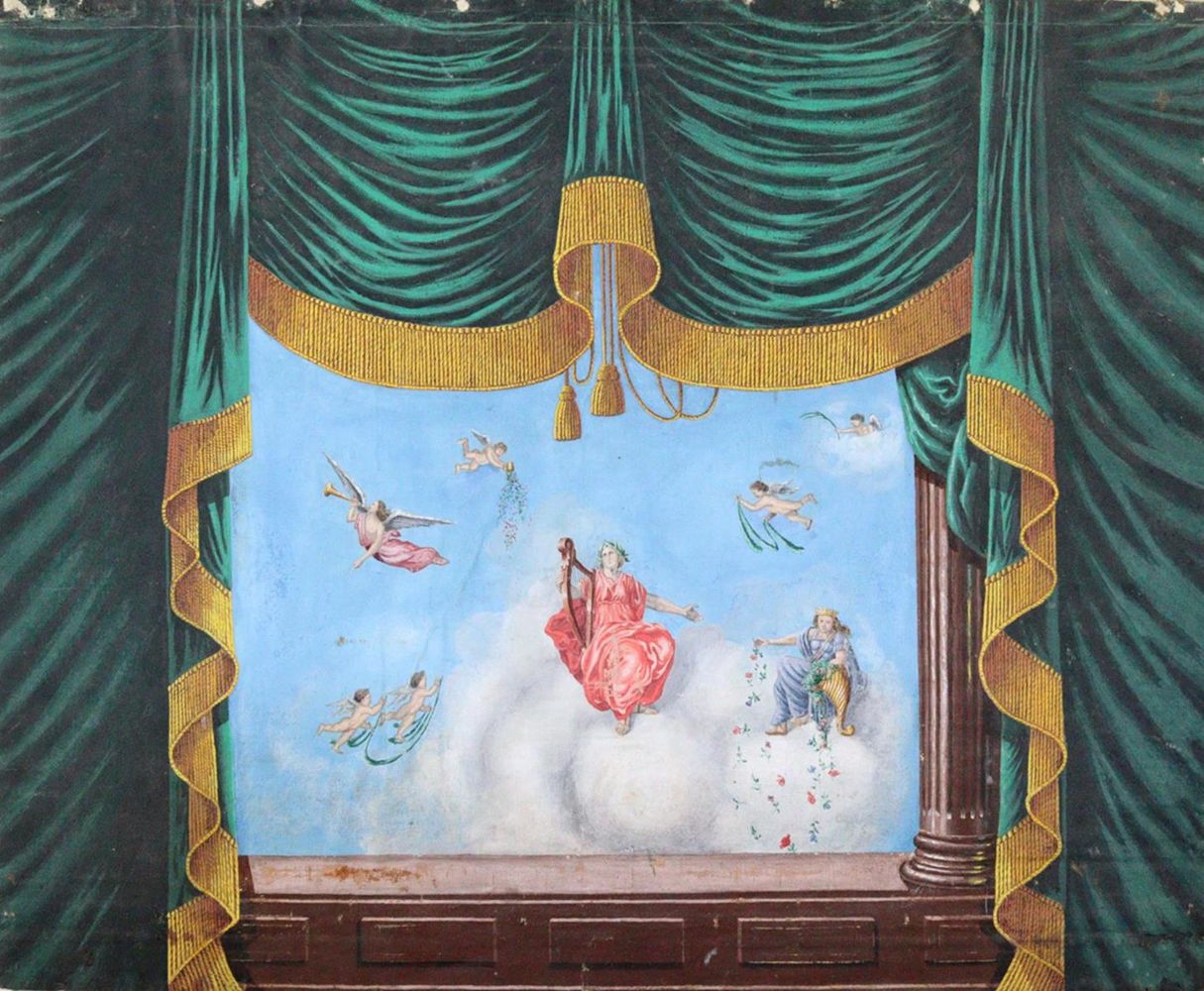 Große Abbildung Nr.1: 120-1990 Theatervorhang.: (Varia, Film - Theater - Tanz)
