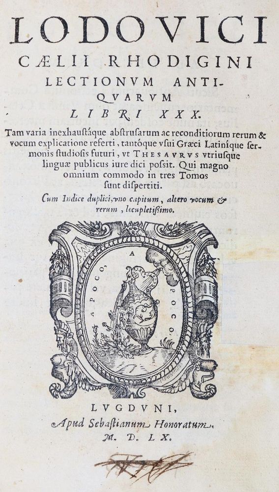 Große Abbildung Nr.1: 120-200 (Ricchieri)Rhodiginus,L.: (Alte Drucke, Handschriften und Theologie)