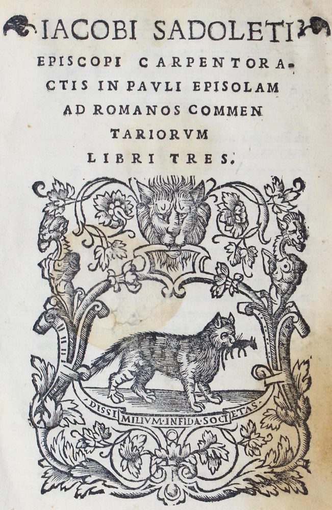 Große Abbildung Nr.1: 120-204 Sadoletus,J.: (Alte Drucke, Handschriften und Theologie)