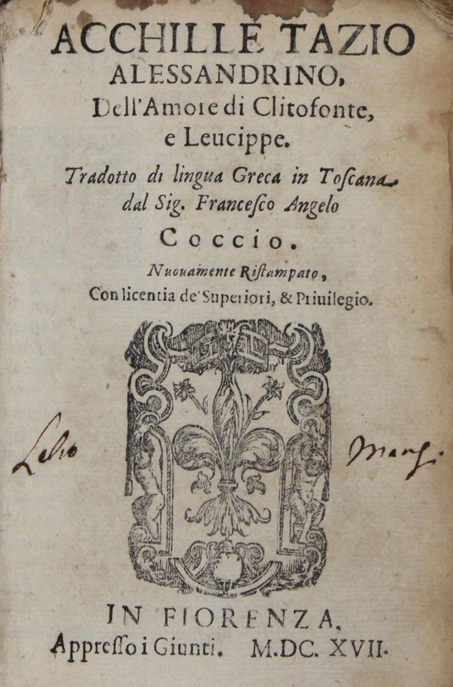 Große Abbildung Nr.1: 120-216 Tatius,A.: (Alte Drucke, Handschriften und Theologie)