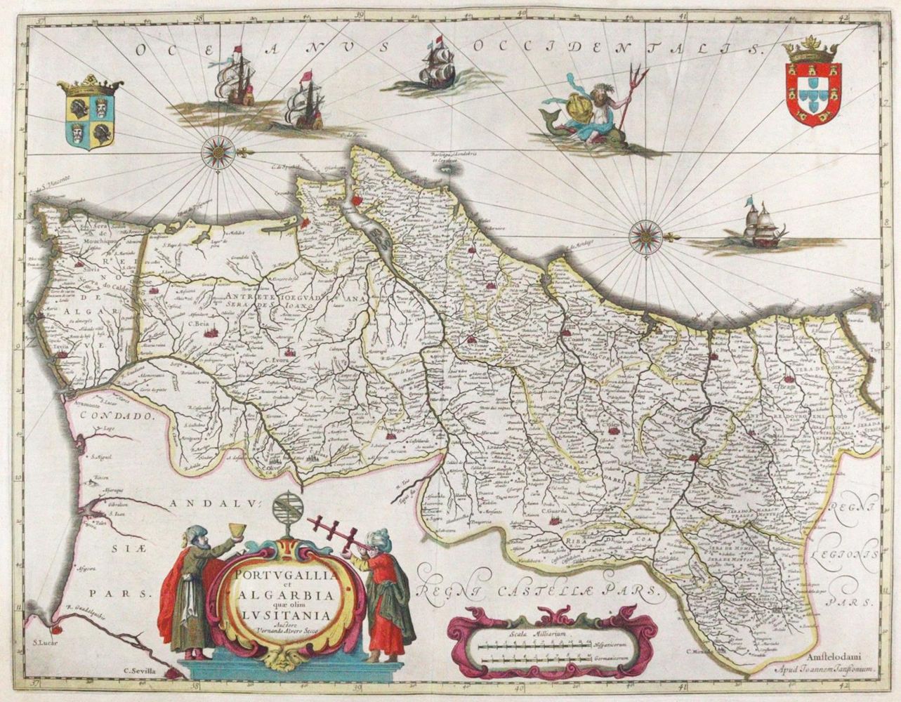 Große Abbildung Nr.1: 120-2472 Portugallia et Algarbia qua olim Lusitania.: (Ausland, Portugal)