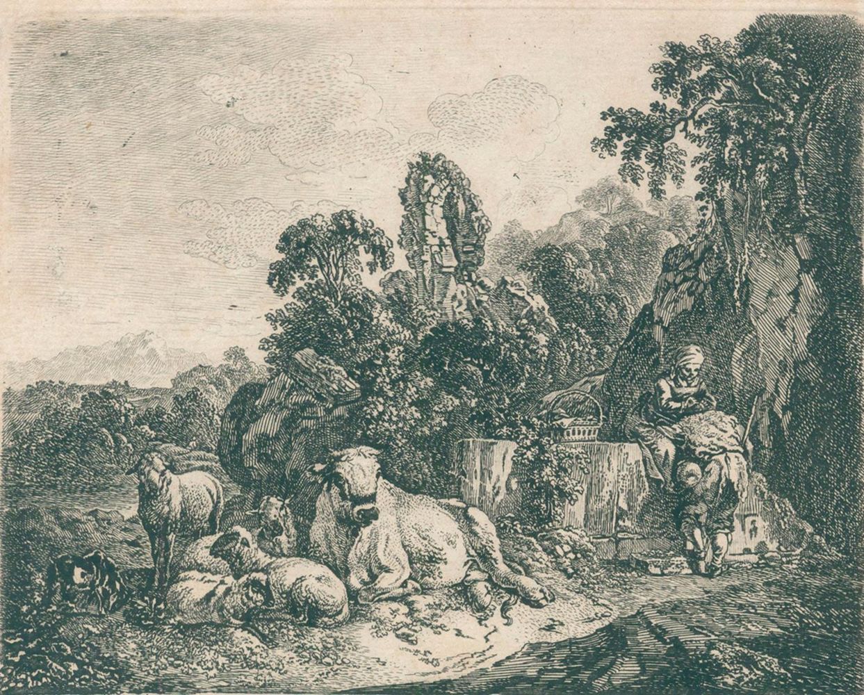 Große Abbildung Nr.1: 120-2614 Kühe.: (Künstlergraphik, Berchem)