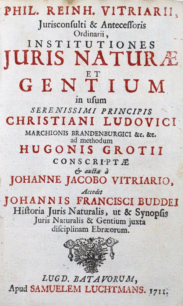 Große Abbildung Nr.1: 120-277 Vitriarius,P.R.: (Juridica und Kriminologie, Grotius)