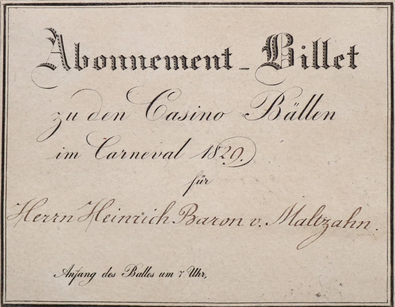 Große Abbildung Nr.1: 120-288 Abonnement-Billets.: (Karneval)