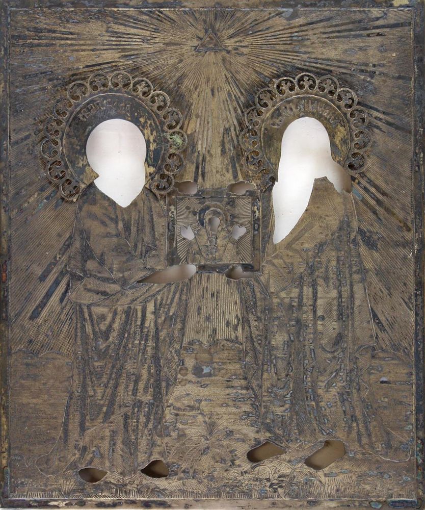 Große Abbildung Nr.2: 120-3126 Hl. Sila(s) und Hl. Silvanus.: (Künstlergraphik, Ikonen)