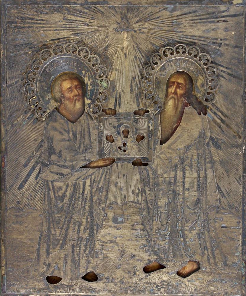 Große Abbildung Nr.3: 120-3126 Hl. Sila(s) und Hl. Silvanus.: (Künstlergraphik, Ikonen)