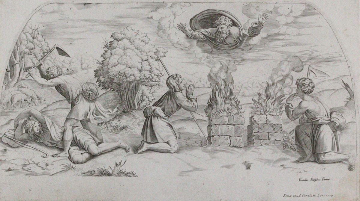 Große Abbildung Nr.2: 120-3417 Meister B mit dem Würfel: (Künstlergraphik)