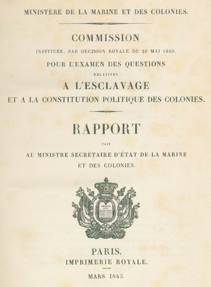 Große Abbildung Nr.1: 120-356 Ministere de la Marine et des Colonies (Hrsg.).: (Sklaverei)