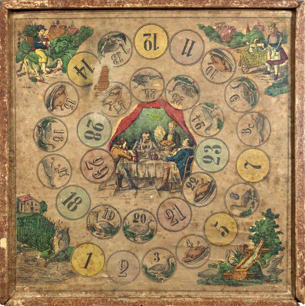 Große Abbildung Nr.1: 120-358 Gänse- und Belagerungs-Spiel.: (Spiele)