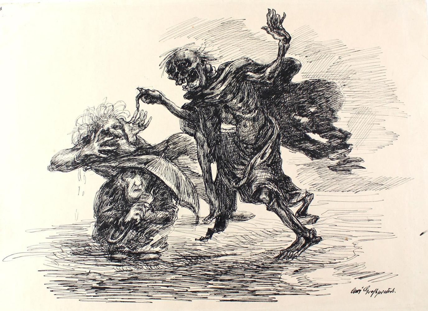 Große Abbildung Nr.1: 120-3780 Großpietsch, Curt: (Künstlergraphik, Totentanz)