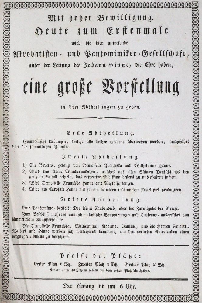 Große Abbildung Nr.1: 120-393 Mit hoher Bewilligung.: (Zirkus - Schausteller)