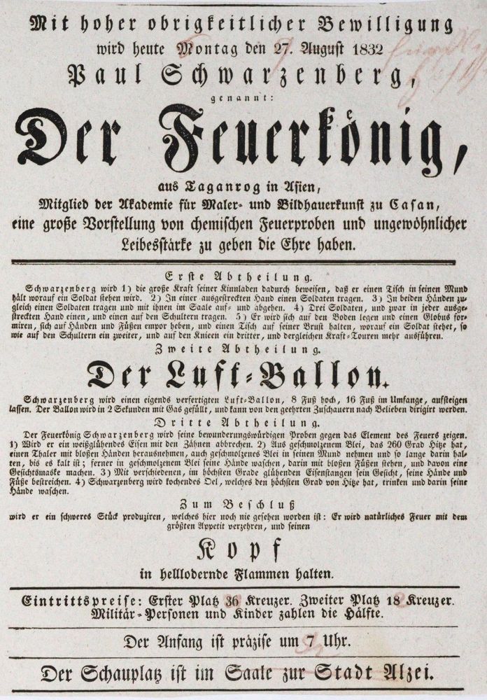 Große Abbildung Nr.1: 120-397 Mit hoher obrigkeitlicher Bewilligung: (Zirkus - Schausteller)